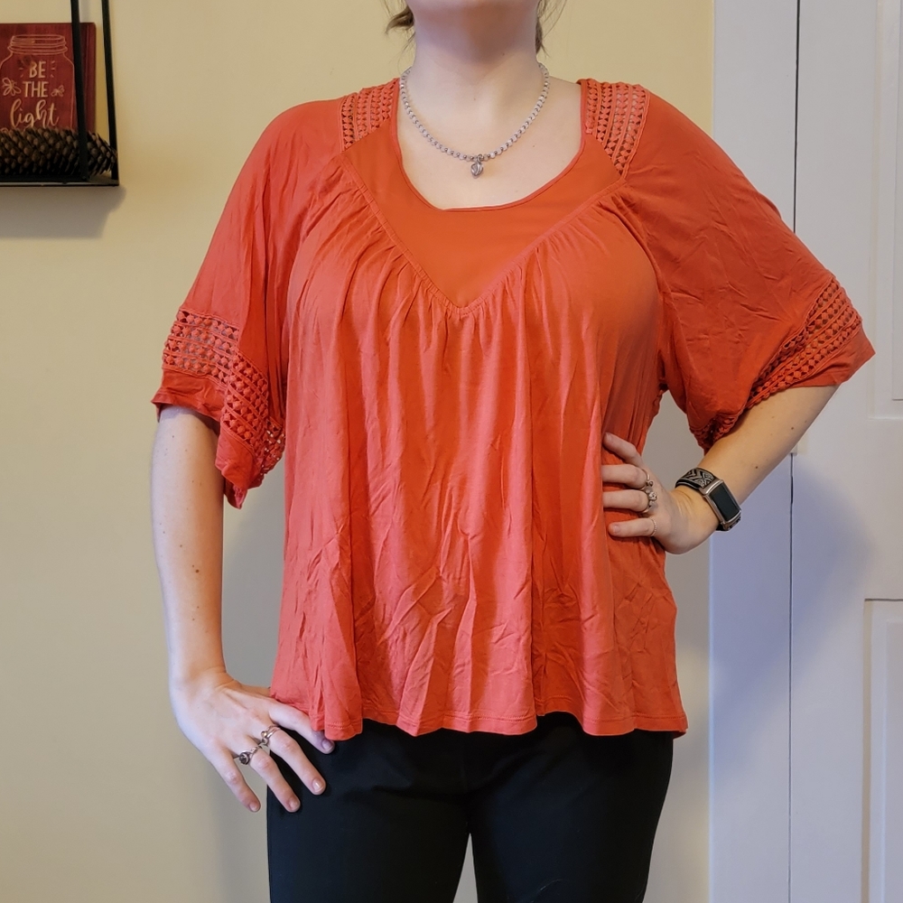 Anthropologie Coral Top